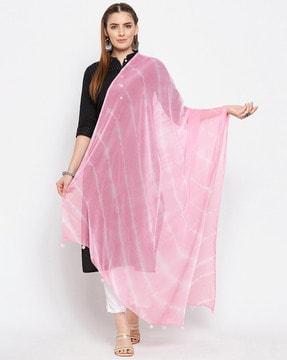 striped dupatta with tassels