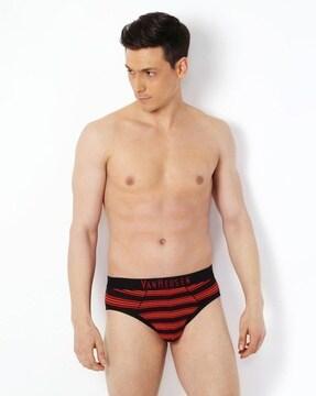 striped elasticated waist briefs