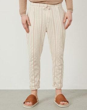 striped fitted track pants