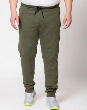 striped flat-front jogger pants with drawstrings