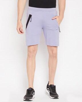 striped flat-front shortsastriped flat-front bermudas with zipper pockets with zipper pockets