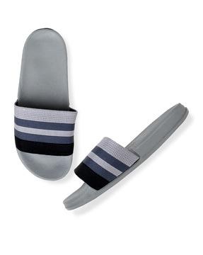 striped flip-flops