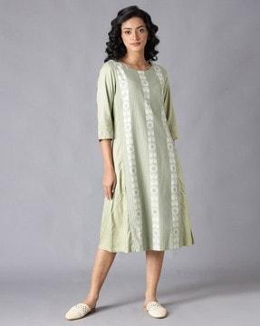 striped floral a-line kurta