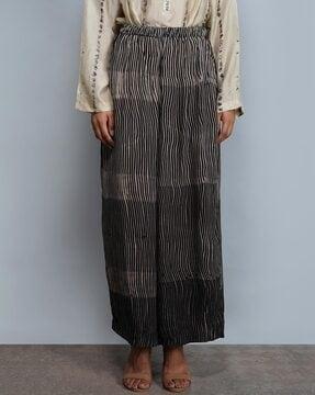 striped full length palazzos