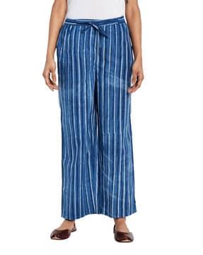 striped full-length pant