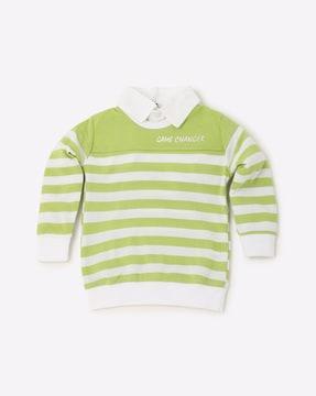 striped full sleeves polo t-shirt