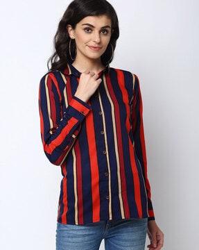 striped full sleeves shirt