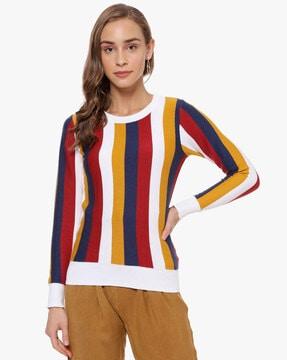 striped full sleeves sweatshirt