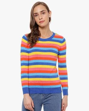 striped full sleeves sweatshirt