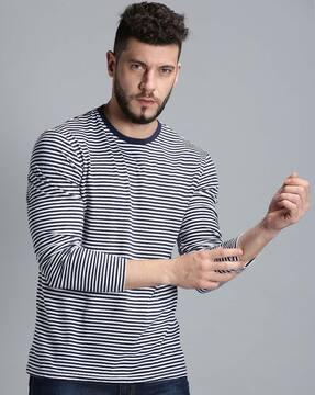 striped full sleeves t-shirt