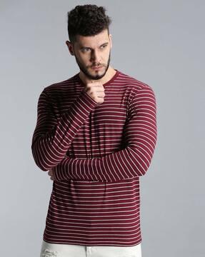 striped full sleeves t-shirt