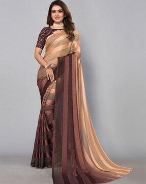 striped georgette ombre saree