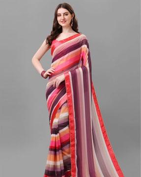 striped georgette saree