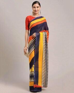 striped georgette saree