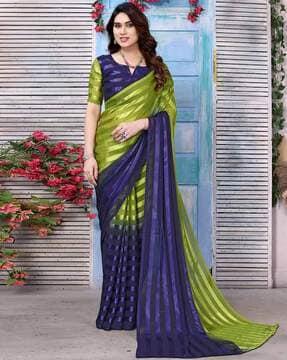 striped georgette saree