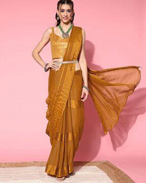 striped georgette saree