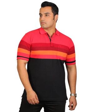 striped half sleeves polo t-shirt
