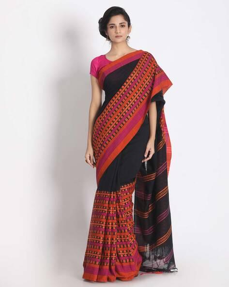 striped handloom begumpuri saree