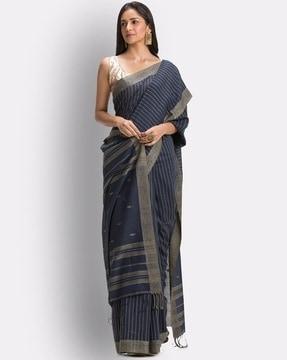 striped handloom cotton saree