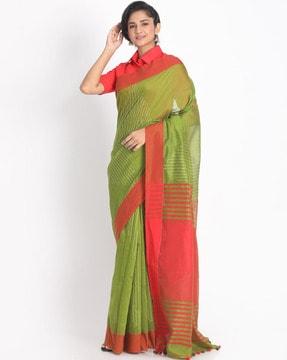 striped handloom saree