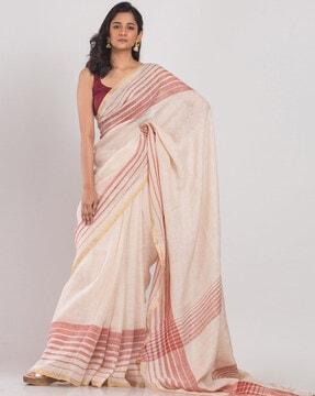 striped handloom traditional saree