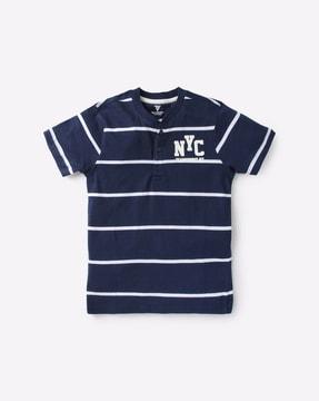 striped henley t-shirt