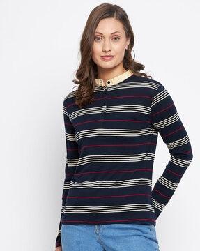 striped henley t-shirt