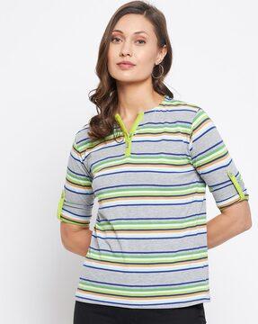 striped henley t-shirt