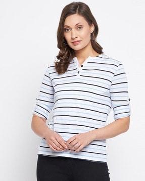 striped henley t-shirt