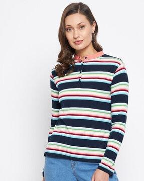 striped henley t-shirt