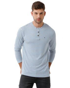 striped henley t-shirt