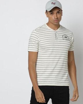 striped henley t-shirt