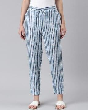 striped high-rise relaxed fit pants