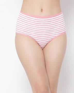 striped hipster panties with elasticated waist