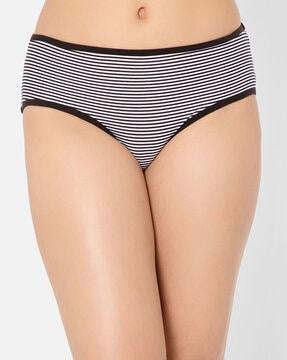 striped hipster panties with elasticated waist