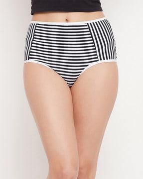 striped hipster with elasticated waist
