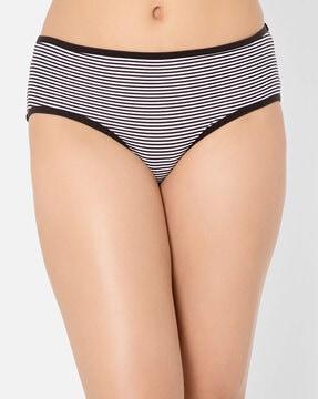 striped hipsters with elasticated waist