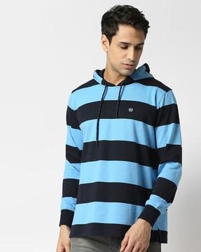 striped hooded sweatshirt