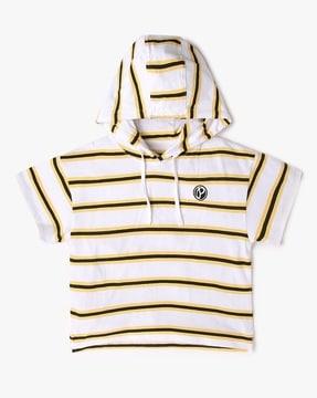 striped hooded t-shirt