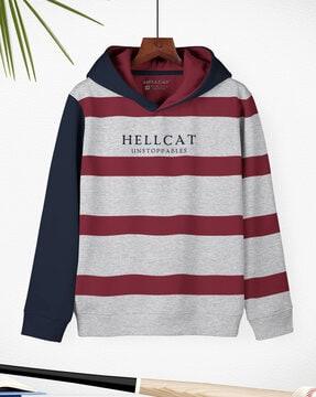 striped hooded t-shirt