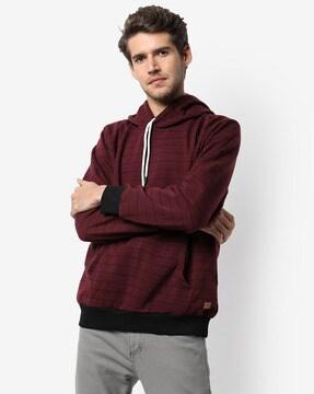 striped hoodie sweatshirt with kangaroo pockets