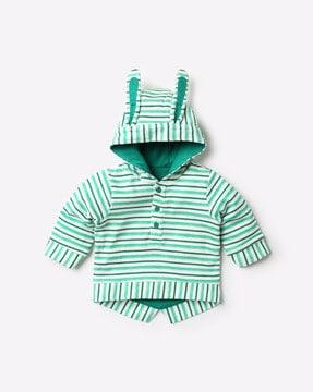 striped hoodie with bunny ears