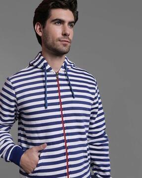 striped hoodie with insert pockets