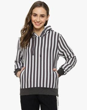 striped hoodie with insert pockets