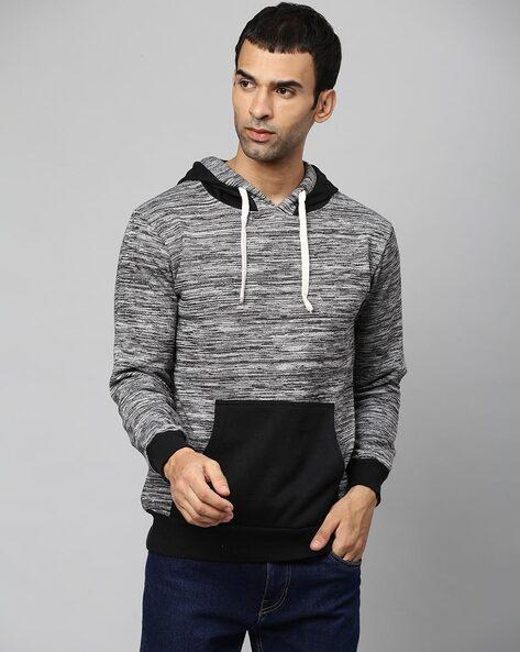 striped hoodie with kangaroo pocket