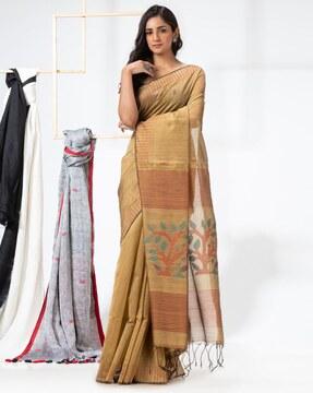 striped jamdani saree