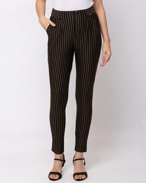 striped jeggings with insert pockets