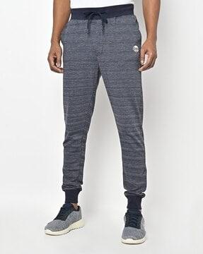striped joggers with drawstring waist
