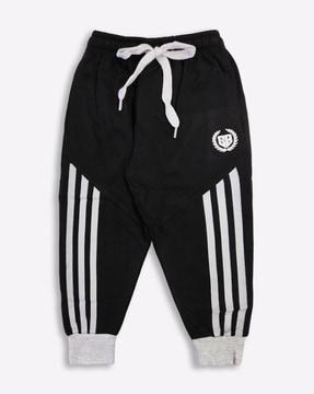 striped joggers with elasticated drawstring waist