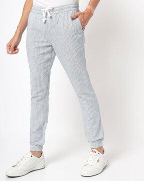 striped joggers with insert pockets
